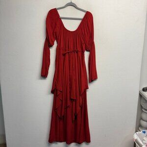 Lotus traders Maxi Dress M scoop neck Peasant Midevil cosplay babydoll witchy